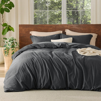 Bedsure 100% Washed Cotton Duvet Cover Set