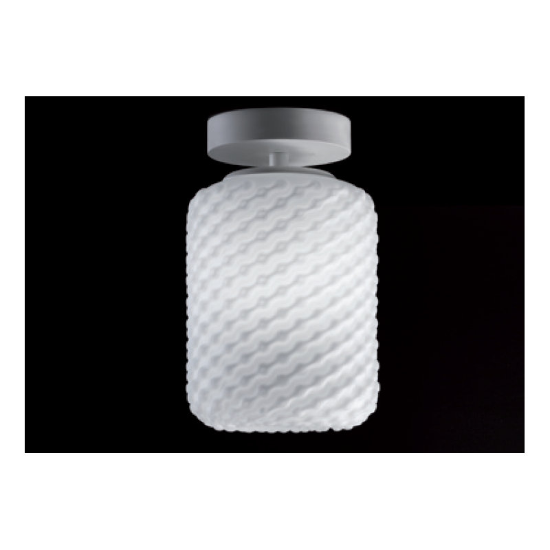Domino Glass Semi Flush Mount, White, 31cm H x 27cm W x 27cm D