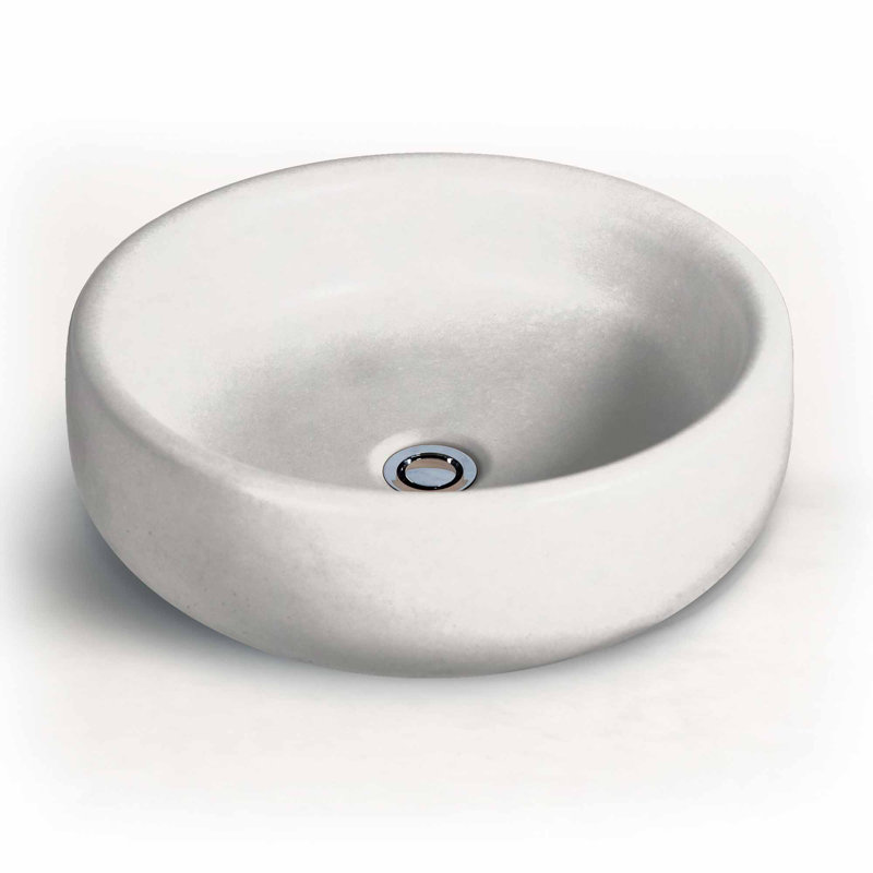 Newterra Handmade Circular Vessel Bathroom Sink, Sand