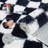Rug - Machine Washable, Non-Slip, Stain-Resistant Checkerboard Plush Carpet for Hallways, Entryways, Bedrooms (Navy Blue)-742273154
