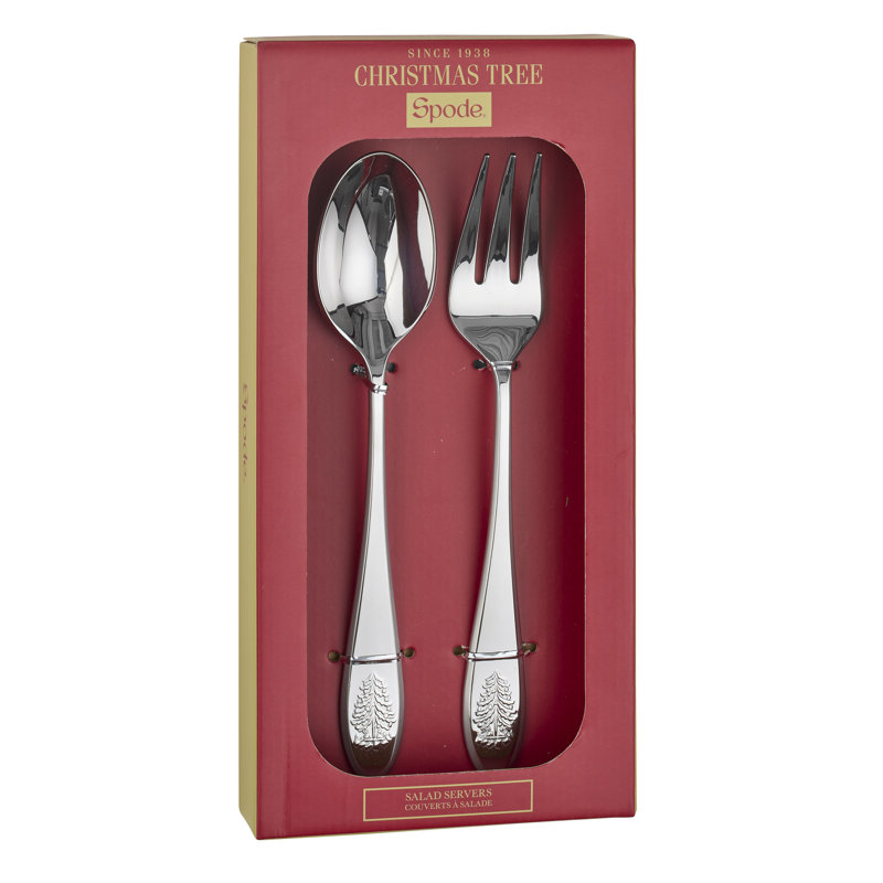 Spode Christmas Tree Salad Servers Set 10"