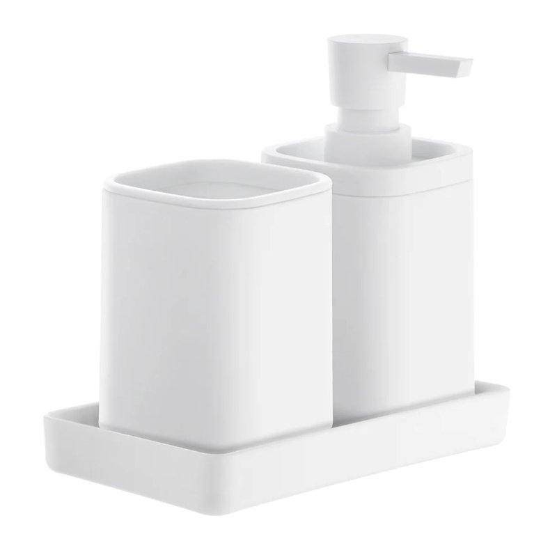 Tumbler/toothbrush holder, white