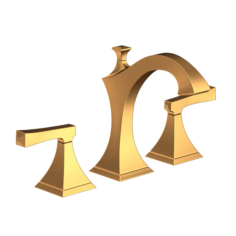 Joffrey Widespread Bathroom Faucet with Drain Assembly, Satin Gold