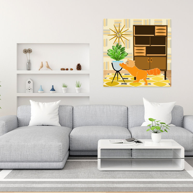 Art contemporain, art contemporain pour chat, H 36 po x l 36 po