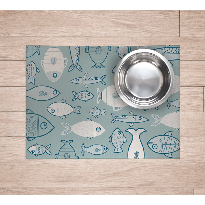 Napperon Here Fishy, Bleu, H 0,08 po x l 24 po x P 36 po