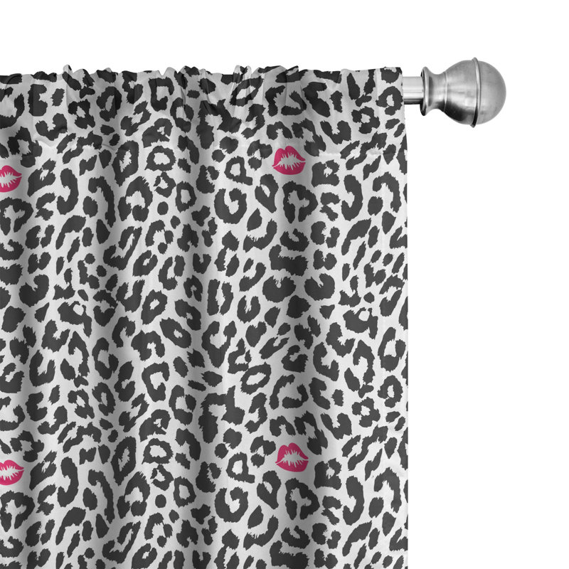 East Urban Home Animal Print Semi-Sheer Rod Pocket Sliding Panel, 28" x 63"