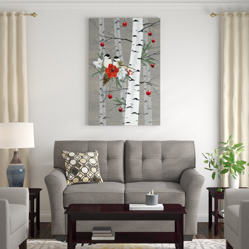 Birch Birds Collection B by Grace Popp - Graphic Art Print, Wrapped Canvas, 122cm H x 81cm W x 3.18cm D