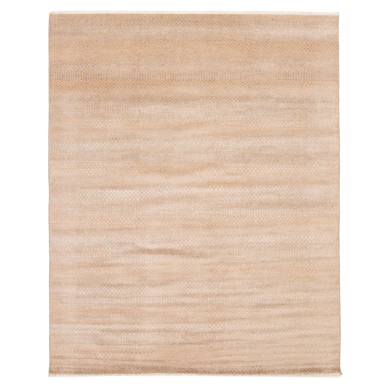 Tapis en soie brun clair ombre 7 pi 11 po x 10 pi 2 po