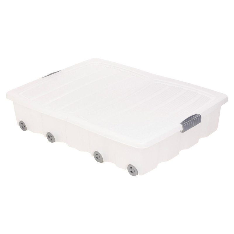 Symple Stuff Plastic Decorative Bin, 17cm H x 80cm W x 59cm D, White
