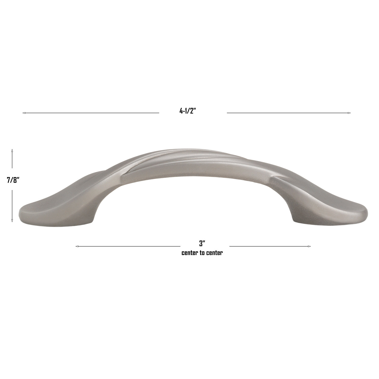 Classic Twisted Arch Cabinet Pull, Graphite