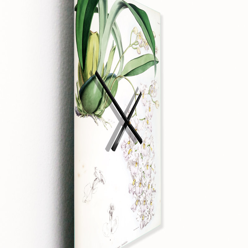 Horloge murale rétro Vintage White Orchid II, Petit
