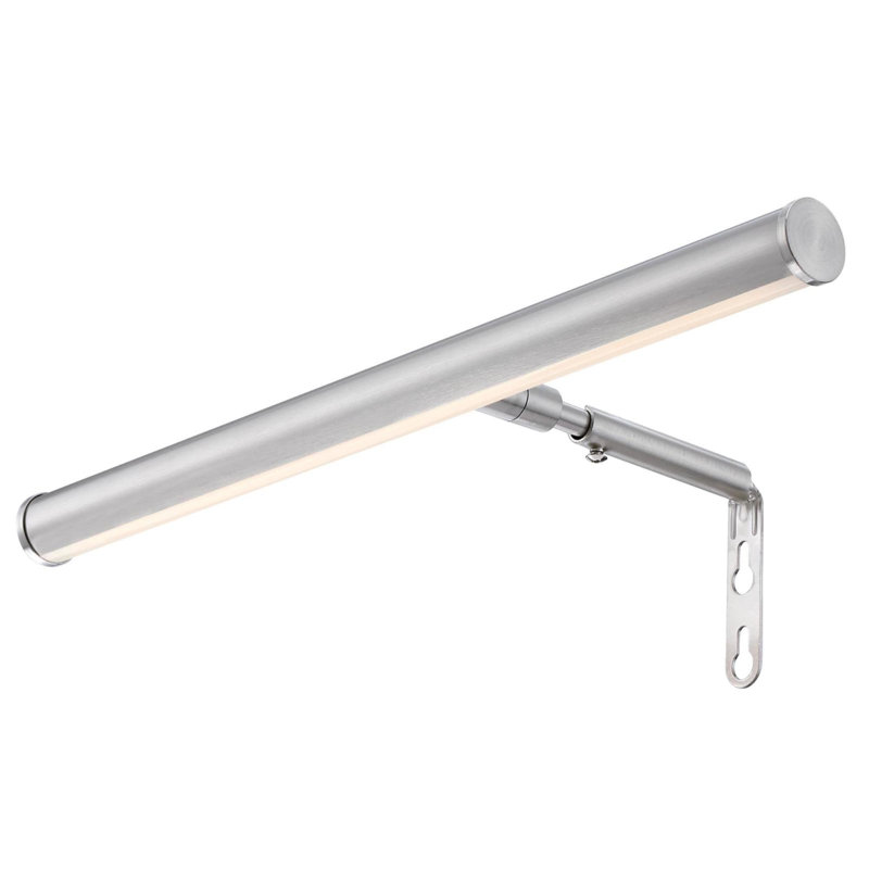 Applique murale à DEL 1 lumière à brancher, Nickel brossé, H 3,5 po x l 7,5 po x P 8 po
