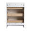 Armoire de rangement autoportante pour salle de bain 24 po avec 3 tiroirs à fermeture en douceur, finition blanc brillant | Idée de cadeau