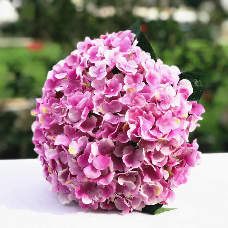 Tiges d'hortensia en soie artificielle, Mauve