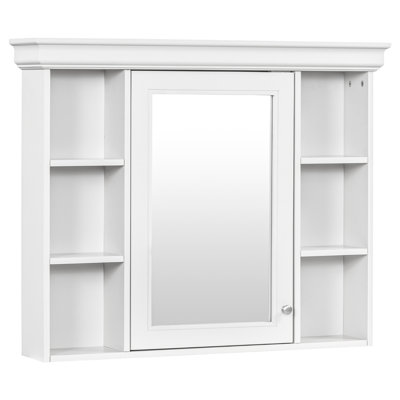 Pharmacie murale 35,51 po x 7,22 po 29,02 po, grand rangement, charnières, tableau, tablettes réglables, fonction de fermeture en douceur, poignée en métal argenté, style luxueux, idéal pour miroir de salle de bain