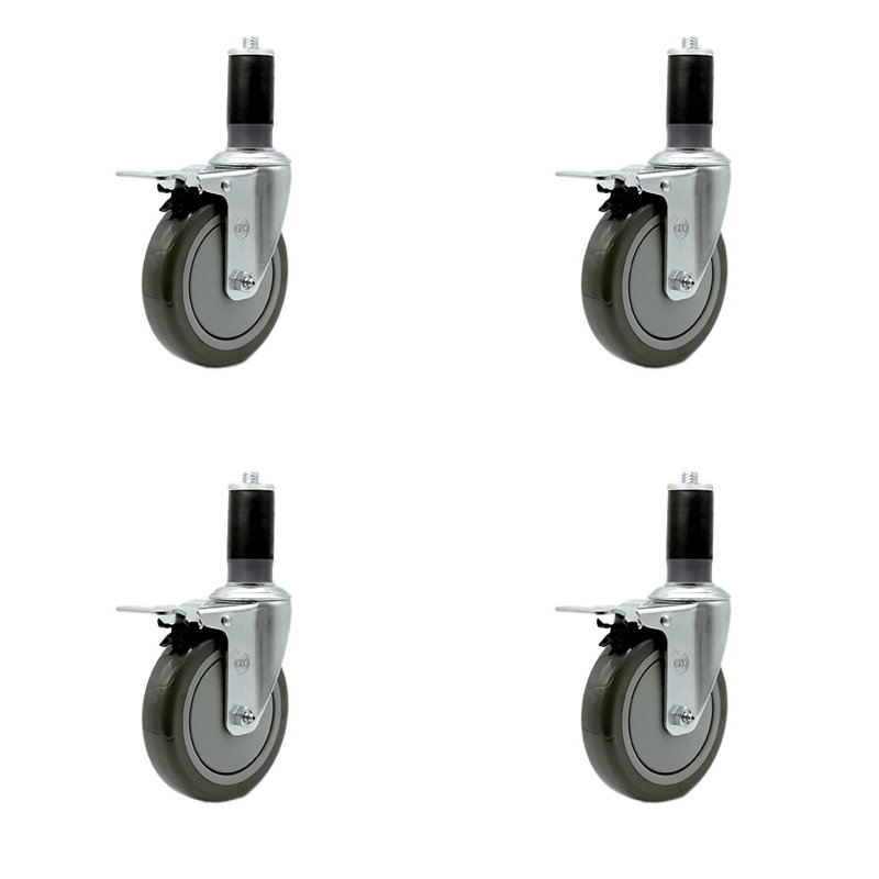 Locking Replacement Caster, Black/Gray