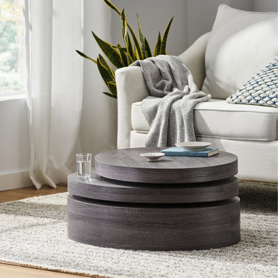 Modernesque Rotating Coffee Table-Matte Black