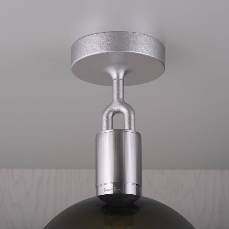 1 - Light Semi Flush Mount, Medium, Gun Metal, Opal