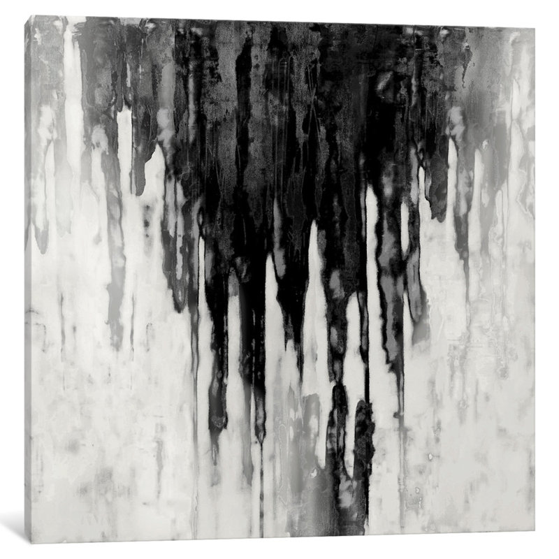 «Neutral Space Noir II», reproduction d'art sur toile tendue, H 16 po x l 16 po x P 1 po, Papier beaux-arts encadré noir