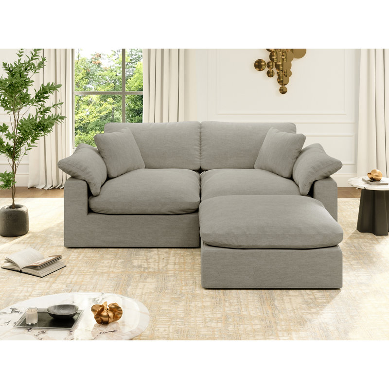 Canapé-lit modulaire Rawls, H 25,2 po x l 78,6 po x P 71,5 po, 3, Gris clair