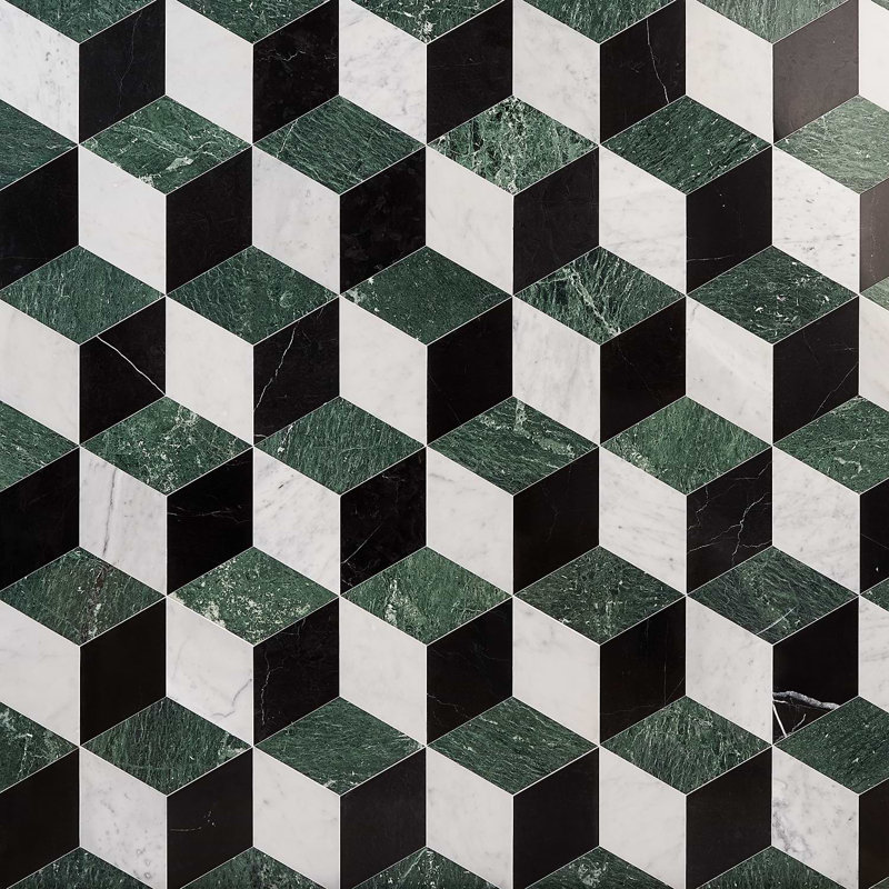 Havasar 8x9 Hexagon Polished Marble Mosaic Tile