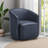Armino Midnight Faux Leather Swivel Barrel Chair-1044140583