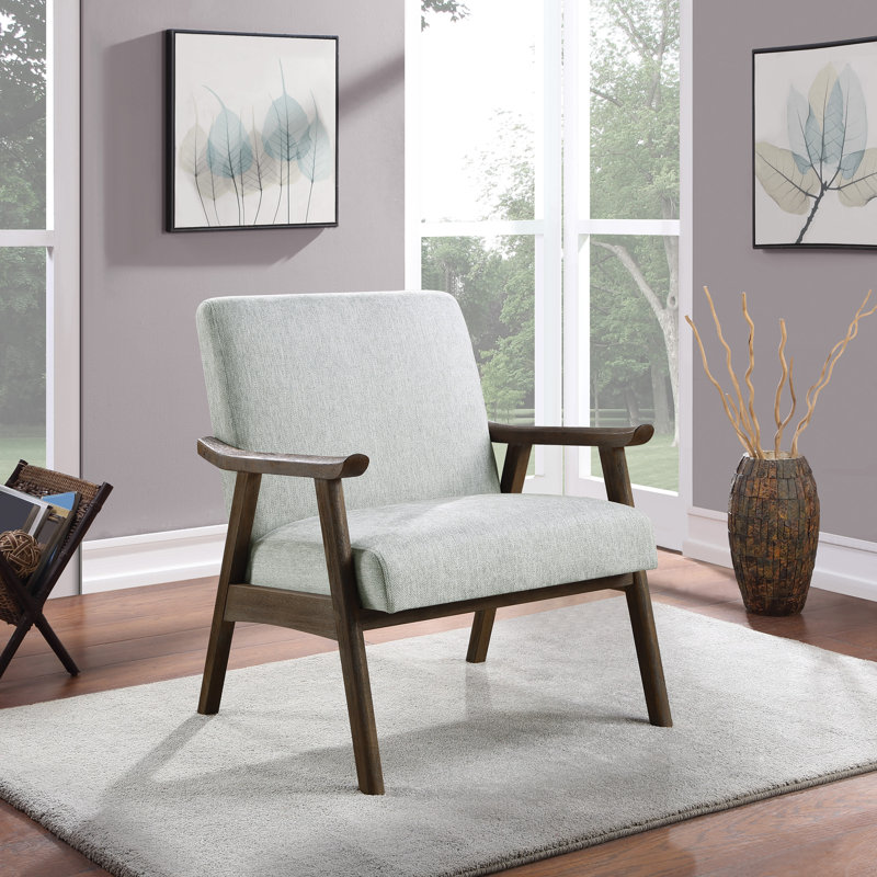 Albury Upholstered Accent Chair, Smoke 100% Polyester, Dark Brown