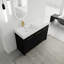 Ensemble de meuble-lavabo autoportant de 48 po avec lavabo en résine, avec porte à fermeture douce, ensemble KD