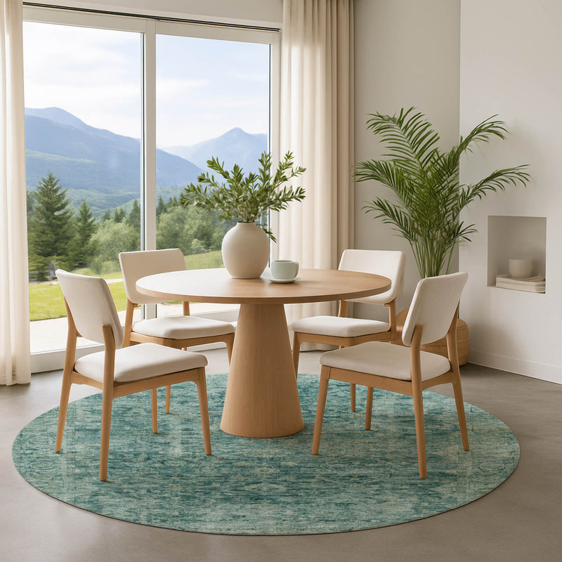 Tapis à bordure lavable à la machine de qualité supérieure AMF1773, Rond 8 pi
