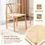 Ensemble de 4 chaises de salle à manger Wishbone, acier grain de bois, cuisine de campagne moderne