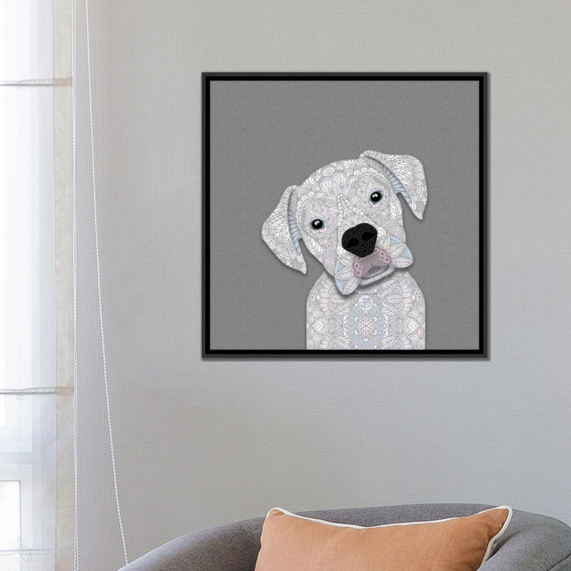 « boxer », reproduction d’impression sur toile tendue angelika parker, Toile avec cadre noir, H 18 po x l 18 po x P 1,5 po
