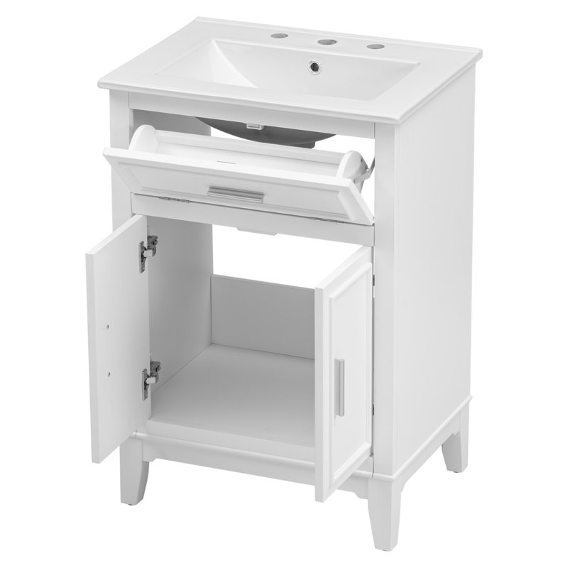 Meuble-lavabo sophistiqué avec rangement polyvalent et design élégant