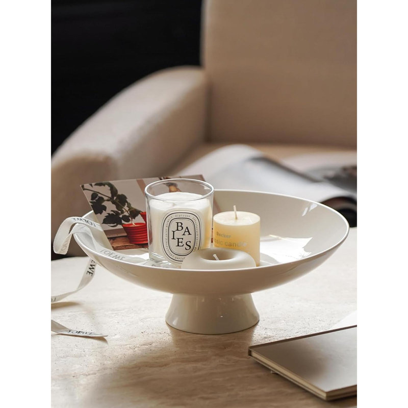 Bol à fruits pour comptoir de cuisine Bols décoratifs pour la maison Bol à fruits en céramique, Blanc