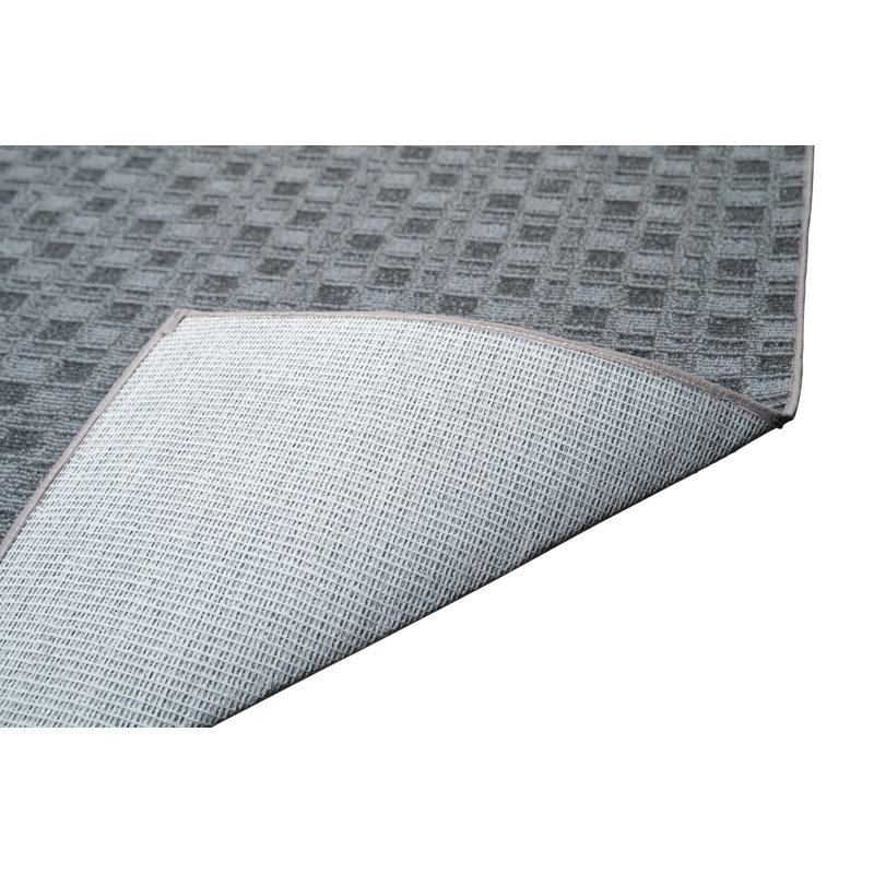 Abstract Indoor/Outdoor Commercial Color Rug - Gray, Runner 3' x 10'