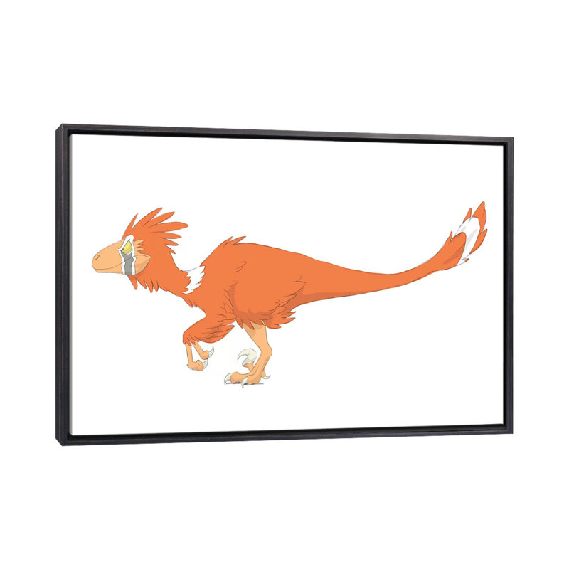 Deinonychus, dessin au crayon avec couleur numérique par Alice Turner - impression d'art graphique, Pas de tapis