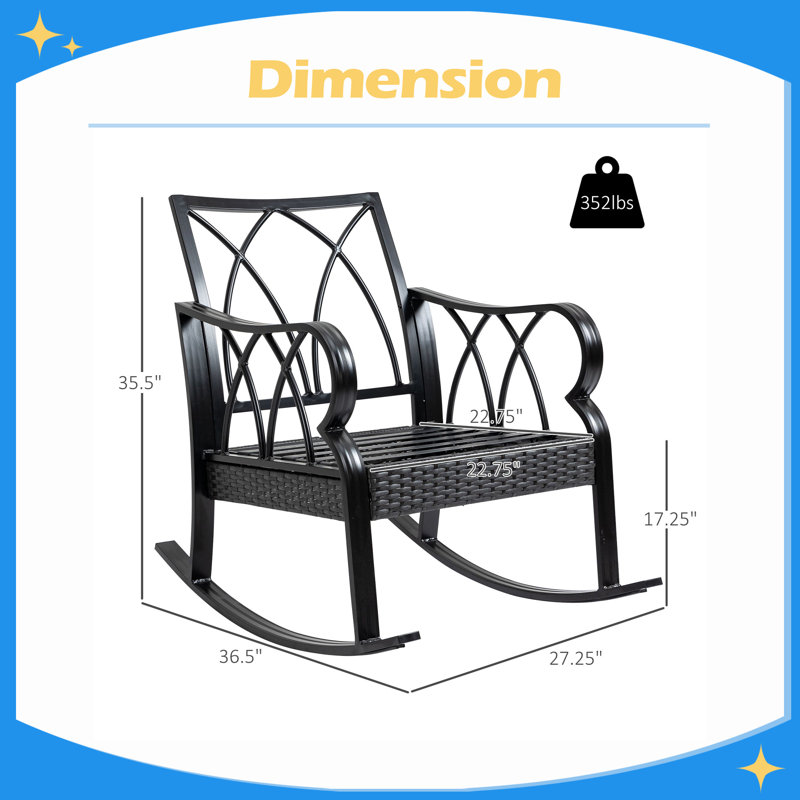 Chaise berçante Relaxation: chaise berçante en osier pour le jardin et la cour