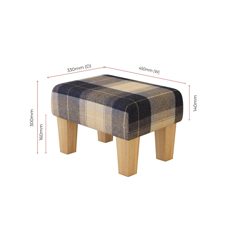 Manufactured Wood Accent Stool, Natural, Navy Blue