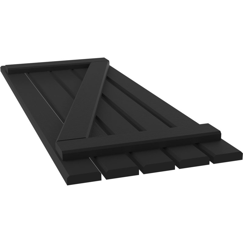 Volets de planche-n-lattes avec barre en Z (par paire) Americraft (2 lattes), Noir, 19 1/2", 56"