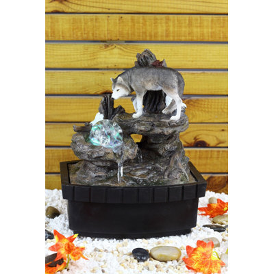 Eller Indoor Natural Stone Sculptural Fountain with Lights