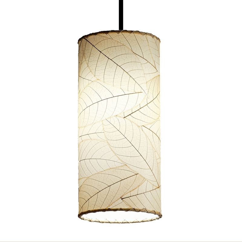 Mini-luminaire suspendu cylindrique 1 lumière Sroda, Naturel