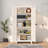 Multifunctional Metal Pantry With 2 Shapely Doors, Lock, 4 Adjustable Shelves 