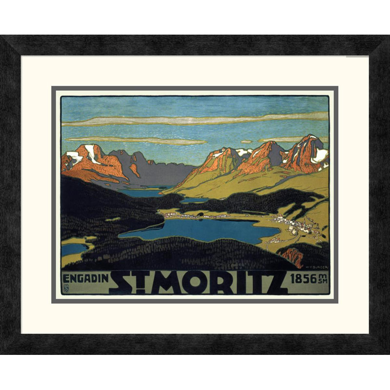 " St. Moritz / Engadin " by Wilhelm F. Burger, 17.97" H x 22" W x 1.5" D