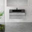 Meuble-lavabo flottant 48 po avec lavabo, meuble de rangement mural avec lavabo à quartz noir et tiroirs à fermeture en douceur entièrement assemblés, gris ciment série EDI-131570634