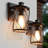 Modern Contemporary 1-Light Black Outdoor Sconce Light Cylinder Wall Sconce (Set of 2)