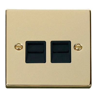 Polished Brass Secondary Telephone Twin Socket