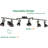 6 Light Foldable Track Lighting Kit Matt Black Brass Finish Adjustable With Moden Ceiling Flush Mount Spotlight