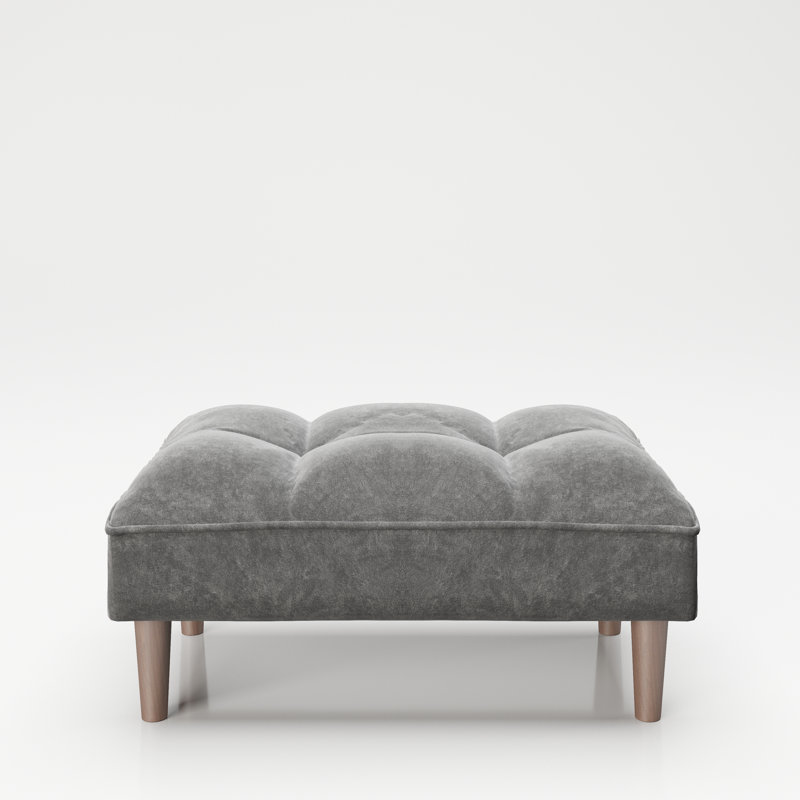 Scarlett 88cm Wide Tufted Rectangle Solid Colour Cocktail Ottoman, Grey/Brown/Blue