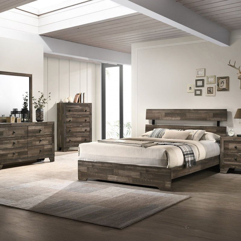 Mobilier de chambre à coucher 1pc, Brun rustique, Grand lit