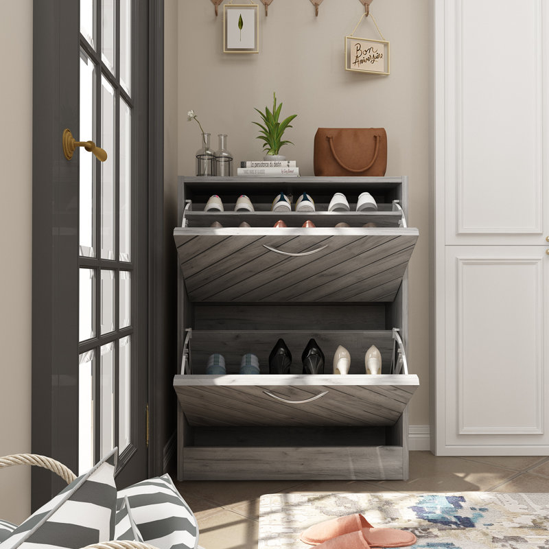 Adjustable Shoe Cabinet - Smart Space Saver, Gray