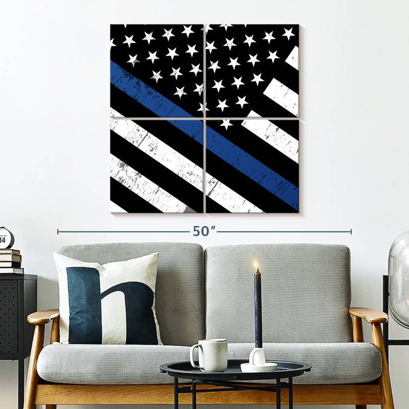 Borges USA Police Support Flag, 32" H x 32" W